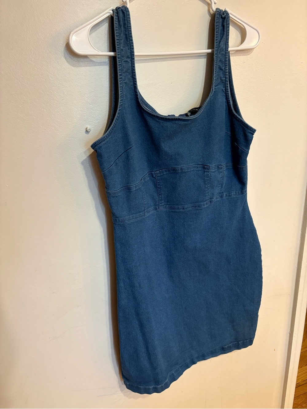 Derek Heart Sleeveless western mini Denim Tank Dress zipper back - Blue XL